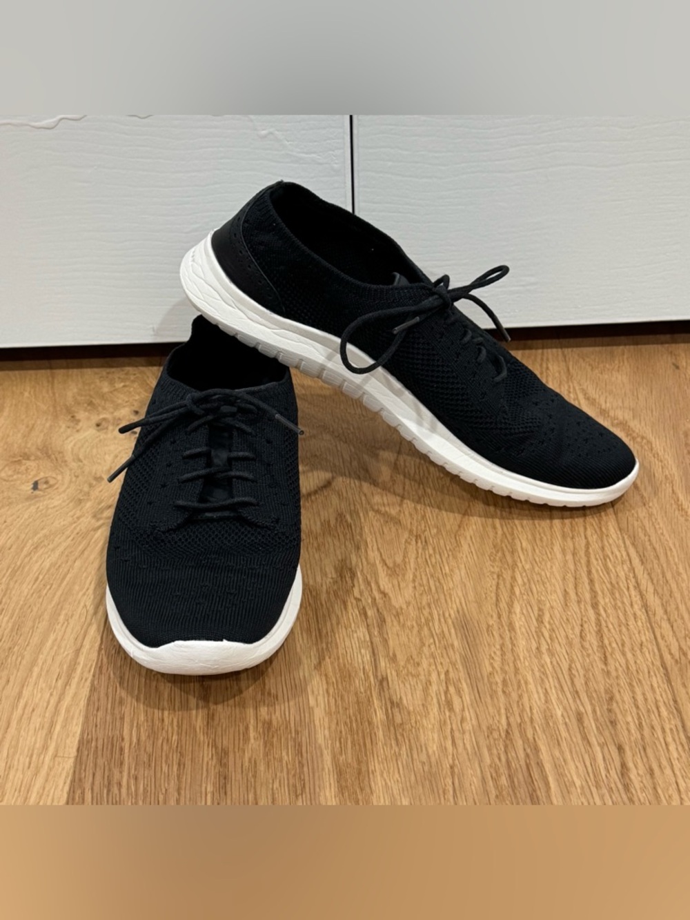 Cole Haan Women's ZERØGRAND Meritt Stitchlite Oxfords Sz 7.5 black knit sneakers